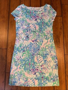 Lilly Pulitzer Seafoam, Light Blue & Pastel Pink Floral Mini Dress